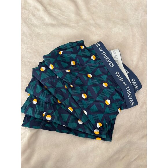 Pair Of Thieves Extra Large Boxer Briefs Geometric Pattern Blue & Yellow - Picture 4 of 4